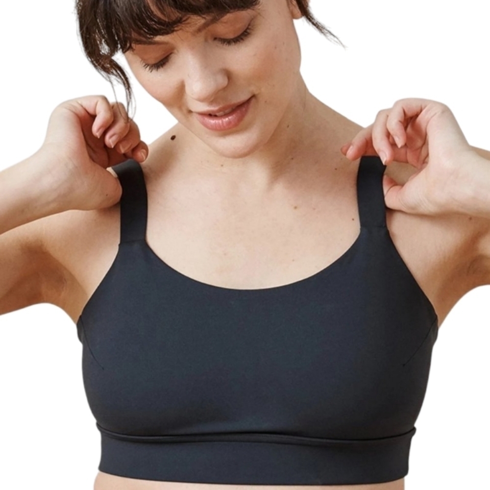 NWOT ADAY Lighten Up Black Sports Bra Size XS - Picture 2 of 5